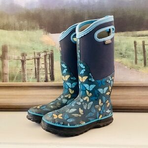 Womens size 7 Bogs waterproof insulated rain garden outdoor tall Boots butterfly